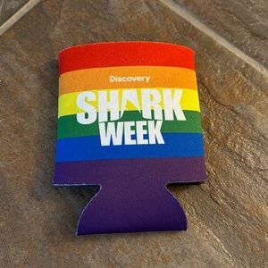 Discovery shark week pride koozie